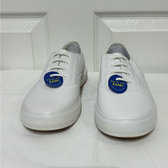 Keds White Leather Slip-On Sneakers - Picture 1 of 8